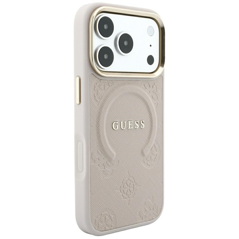 MagSafe puzdro pre Apple iPhone 18 Pro Max / 17 Pro Max, Guess, Saffiano Peony Ring, Ružové