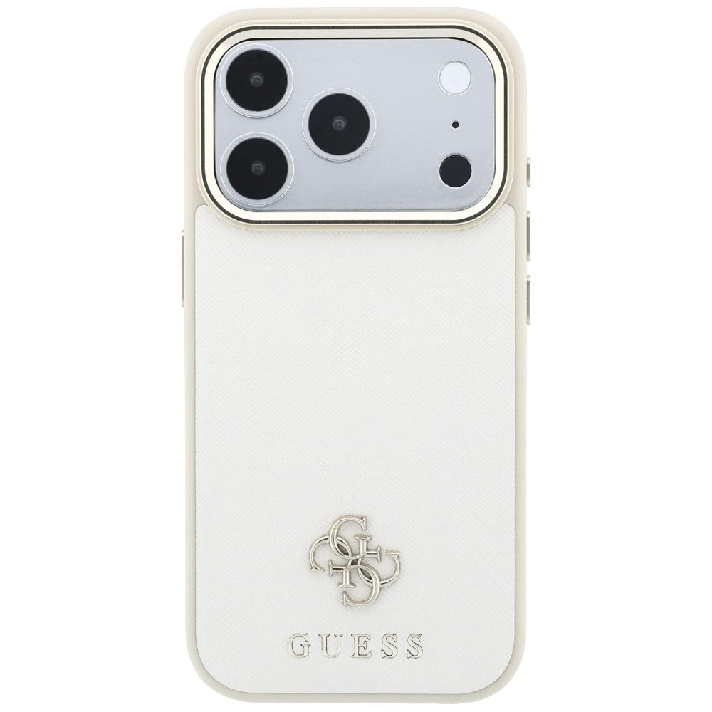 MagSafe puzdro pre Apple iPhone 18 Pro Max / 17 Pro Max, Guess, Saffiano Small 4G Classic, Béžová