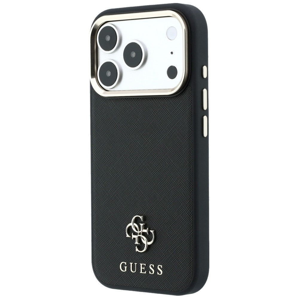 MagSafe puzdro pre Apple iPhone 18 Pro Max / 17 Pro Max, Guess, Saffiano Small 4G Classic, Čierna