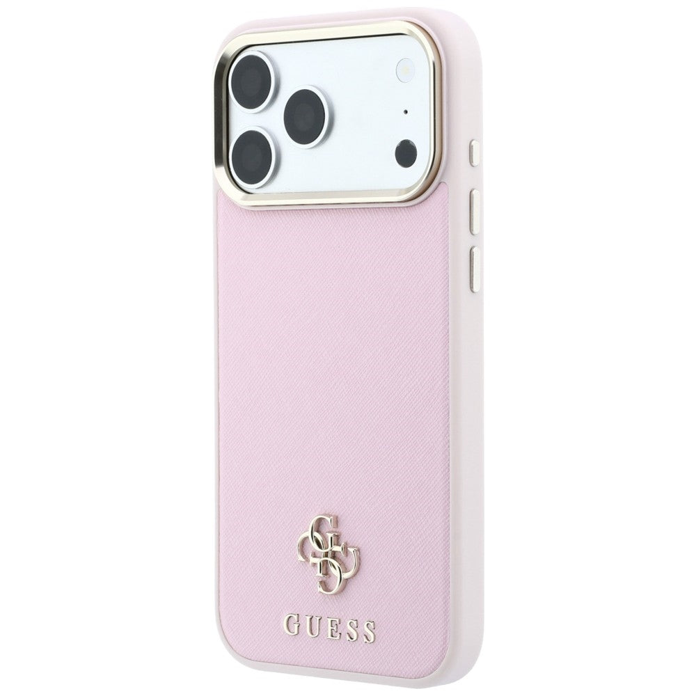 MagSafe puzdro pre Apple iPhone 18 Pro Max / 17 Pro Max, Guess, Saffiano Small 4G Classic, Ružové