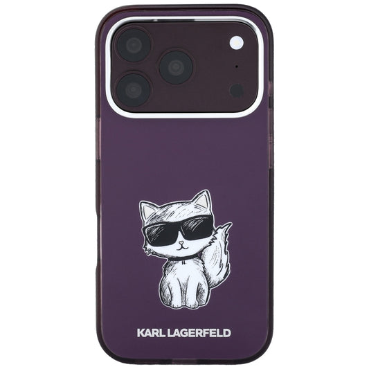 MagSafe puzdro pre Apple iPhone 18 Pro Max / 17 Pro Max, Karl Lagerfeld, IML Choupette Body Sketch Print, Bordová