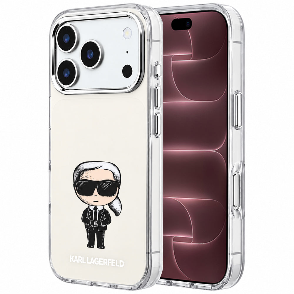MagSafe puzdro pre Apple iPhone 18 Pro Max / 17 Pro Max, Karl Lagerfeld, IML Ikonik Sketch Print, Béžová