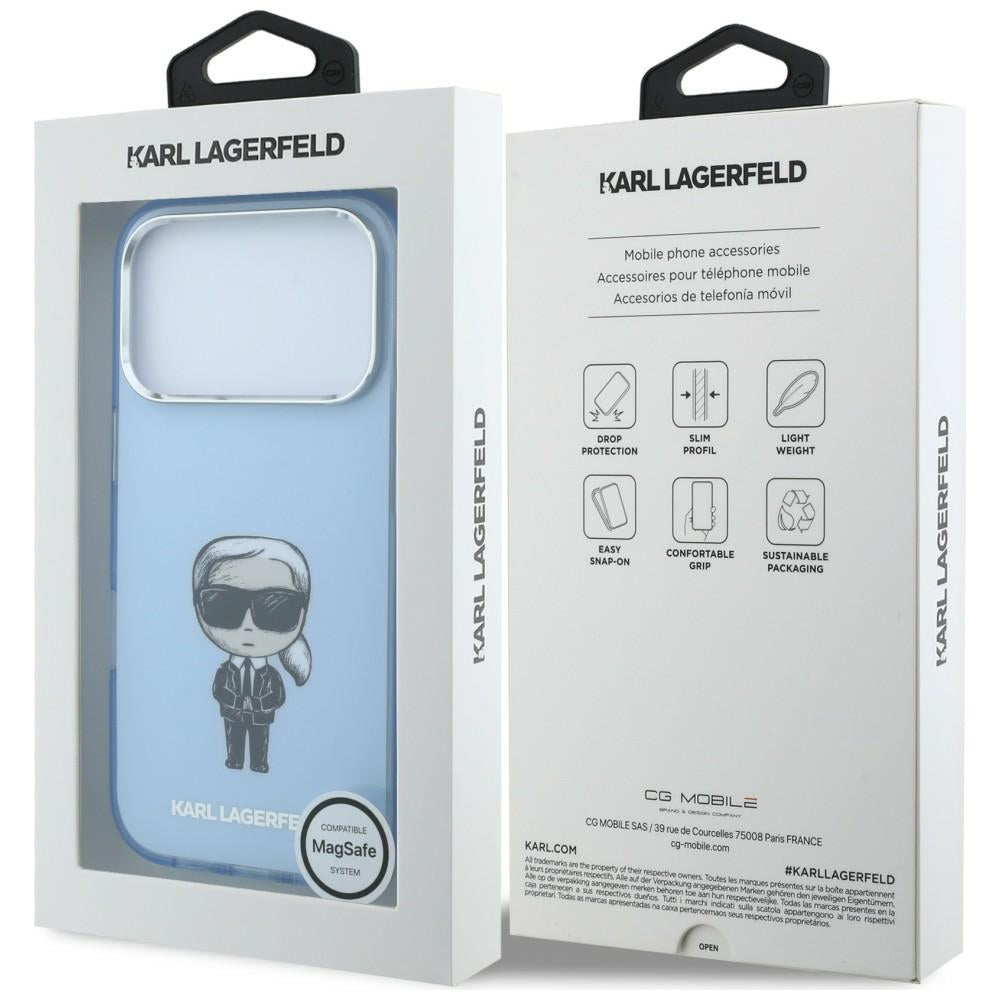 MagSafe puzdro pre Apple iPhone 18 Pro Max / 17 Pro Max, Karl Lagerfeld, IML Ikonik Sketch Print, modré