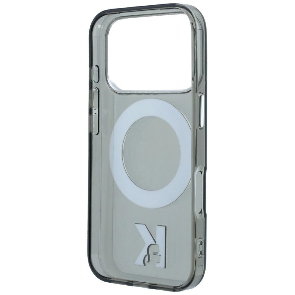 MagSafe puzdro pre Apple iPhone 18 Pro Max / 17 Pro Max, Karl Lagerfeld, IML Ring Stand Kameo Metal, Čierna