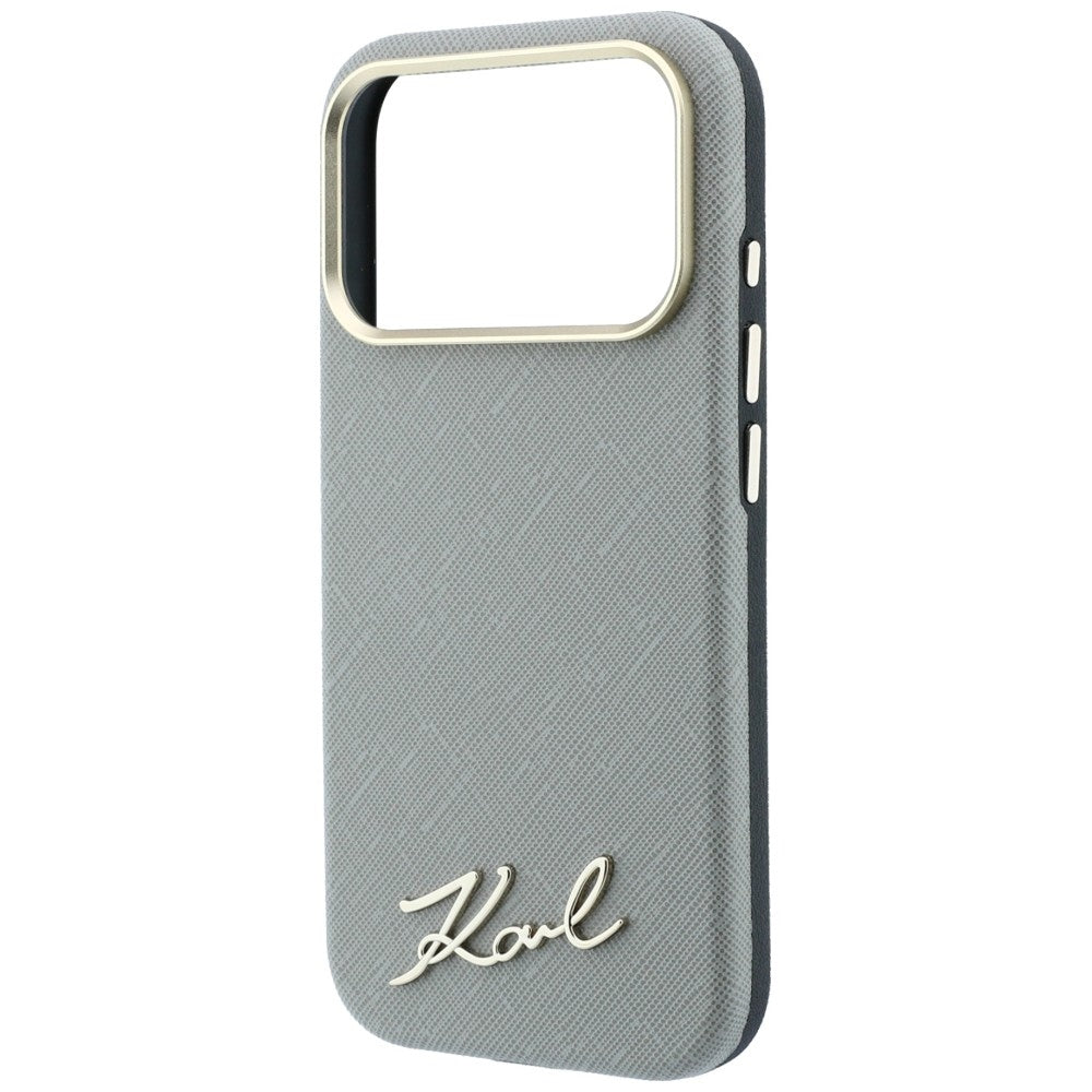 MagSafe puzdro pre Apple iPhone 18 Pro Max / 17 Pro Max, Karl Lagerfeld, Saffiano Small Script Metal Logo, Béžová