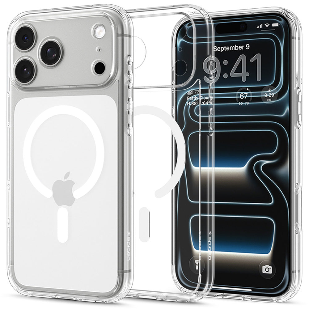 MagSafe puzdro pre Apple iPhone 18 Pro Max / 17 Pro Max, Spigen, Ultra Hybrid, Priehľadná biela ACS12118