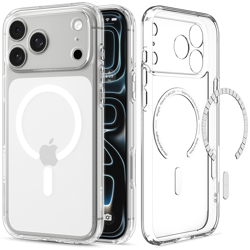 MagSafe puzdro pre Apple iPhone 18 Pro Max / 17 Pro Max, Spigen, Ultra Hybrid, Priehľadná biela ACS12118