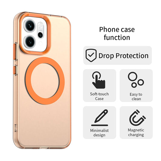 MagSafe puzdro pre Oppo Reno16 F / Reno16 FS, Techsuit, CandyCase, Oranžové