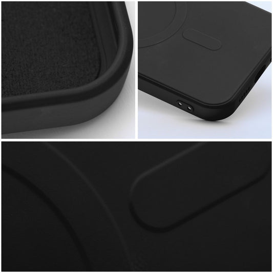 MagSafe puzdro pre Samsung Galaxy A36 A366, OEM, Silicone Mag, čierne