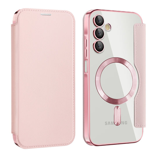 MagSafe puzdro pre Samsung Galaxy A15 5G A156 / A15 A155, Techsuit, SmartMag Book, Ružové