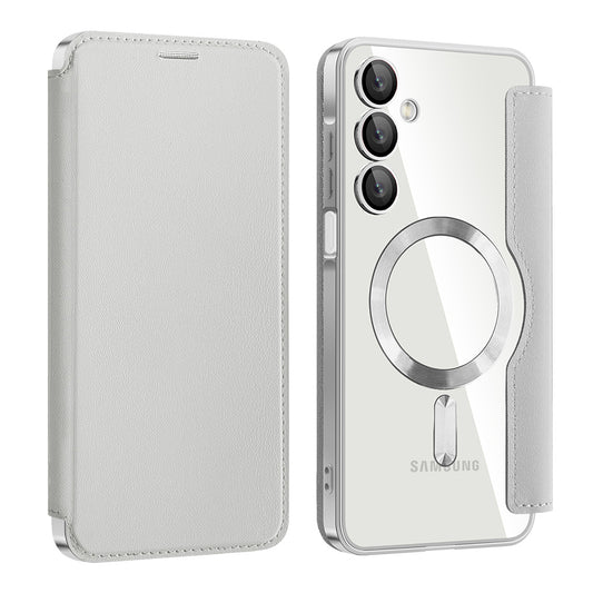 MagSafe puzdro pre Samsung Galaxy A16 5G A166 / A16 4G A165, Techsuit, SmartMag Book, Sivá