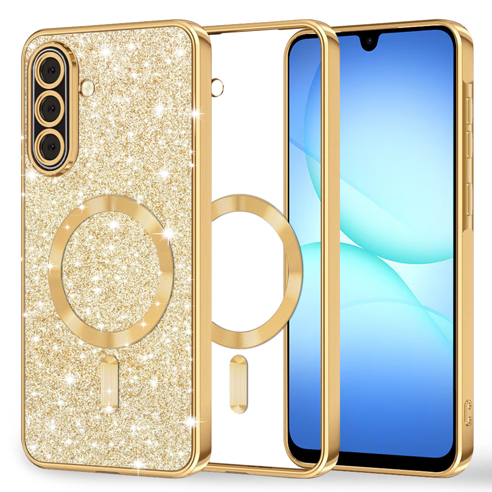 MagSafe puzdro pre Samsung Galaxy A17 4G / A17 5G, Techsuit, Luxury Glitter, Zlaté