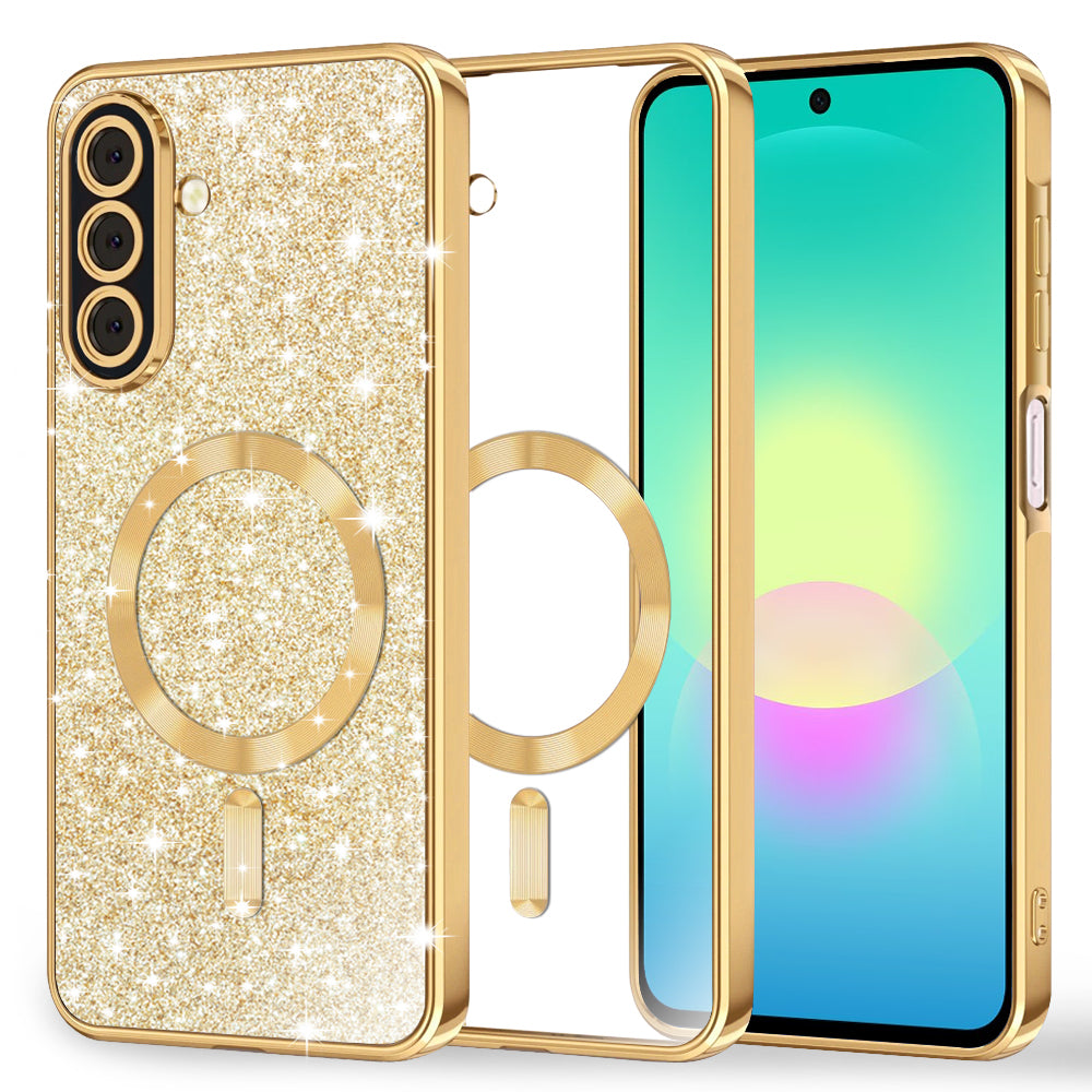 MagSafe puzdro pre Samsung Galaxy A27 5G, Techsuit, Luxury Glitter, Zlaté
