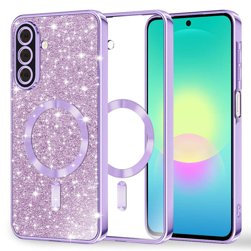 MagSafe puzdro pre Samsung Galaxy A27 5G, Techsuit, Luxury Glitter, Svetlofialové