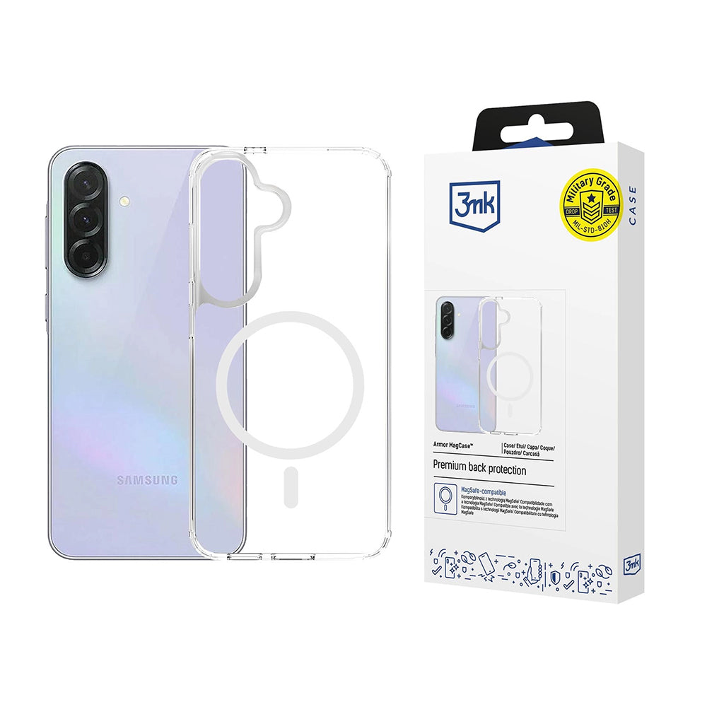 Puzdro MagSafe pre Samsung Galaxy A37 5G, 3MK, Armor MagCase, Priehľadné