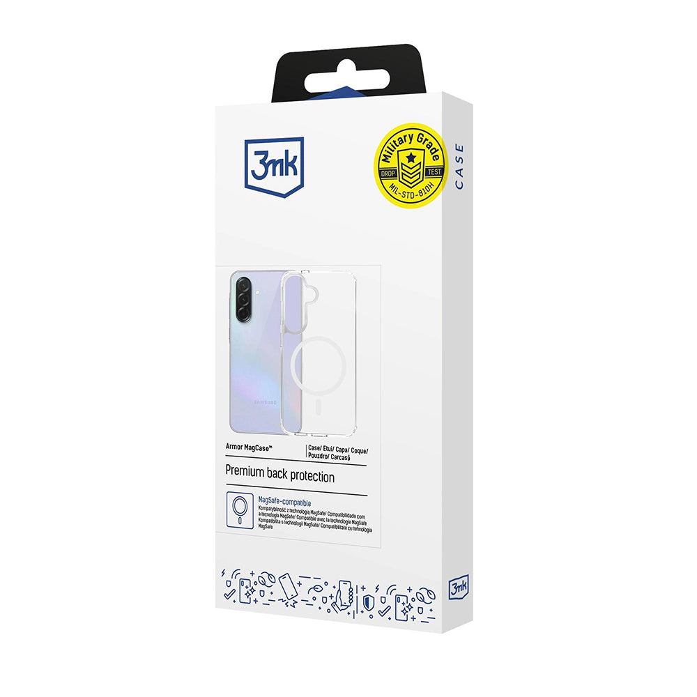 Puzdro MagSafe pre Samsung Galaxy A37 5G, 3MK, Armor MagCase, Priehľadné