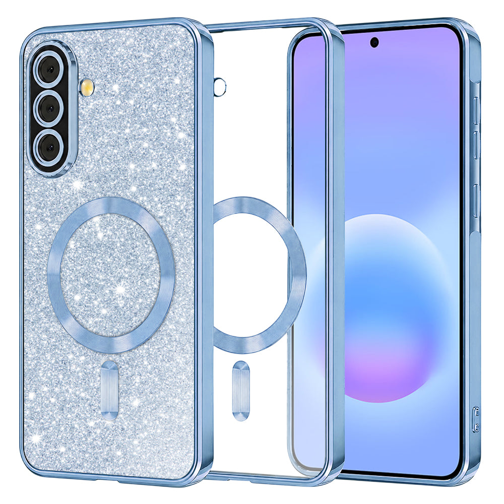 MagSafe puzdro pre Samsung Galaxy A57 5G, Techsuit, Luxury Glitter, Bleu