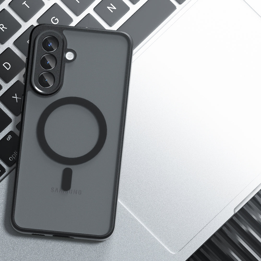 Puzdro MagSafe pre Samsung Galaxy A57 5G, Techsuit, PureFrost, Saténová čierna