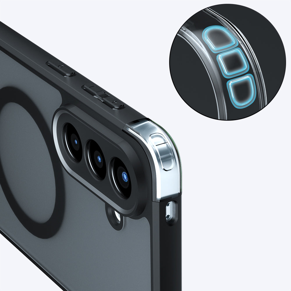 Puzdro MagSafe pre Samsung Galaxy A57 5G, Techsuit, PureFrost, Saténová čierna
