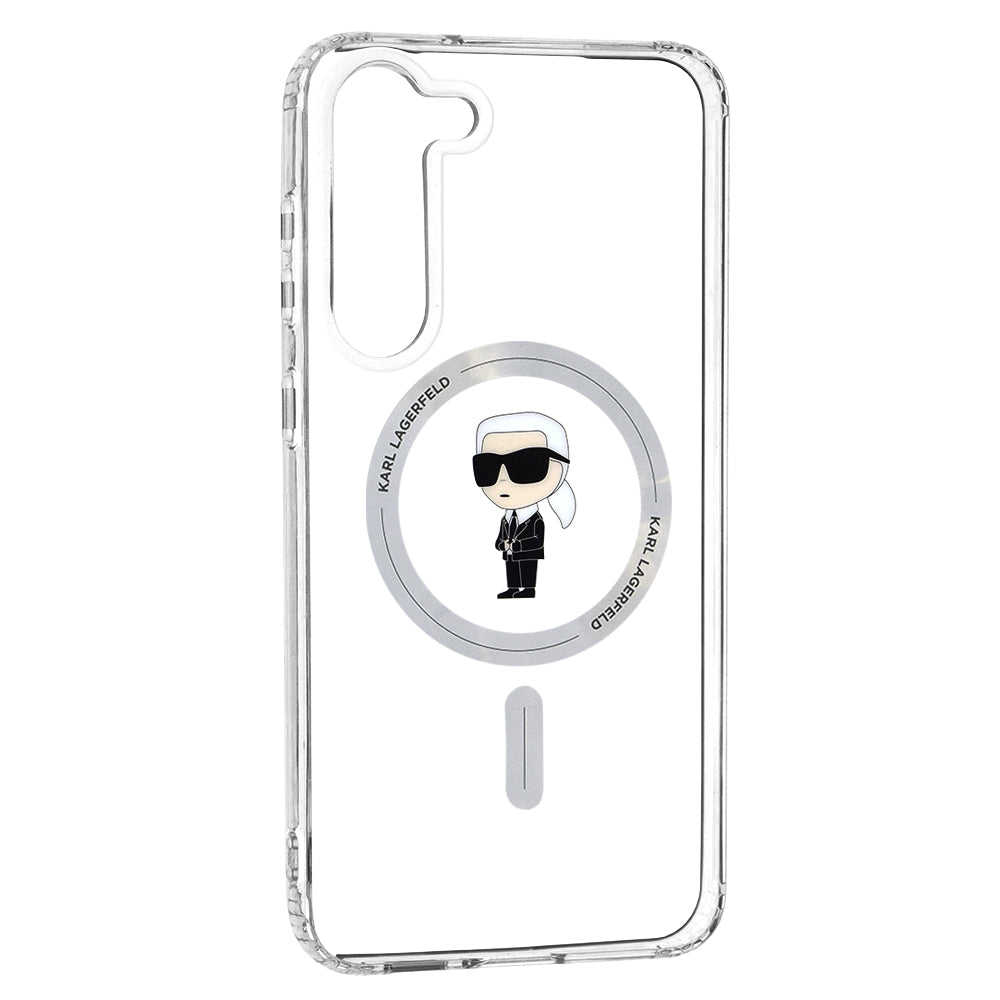 Puzdro MagSafe pre Samsung Galaxy S23+ S916, Karl Lagerfeld, IML Ikonik Karl, Priehľadné