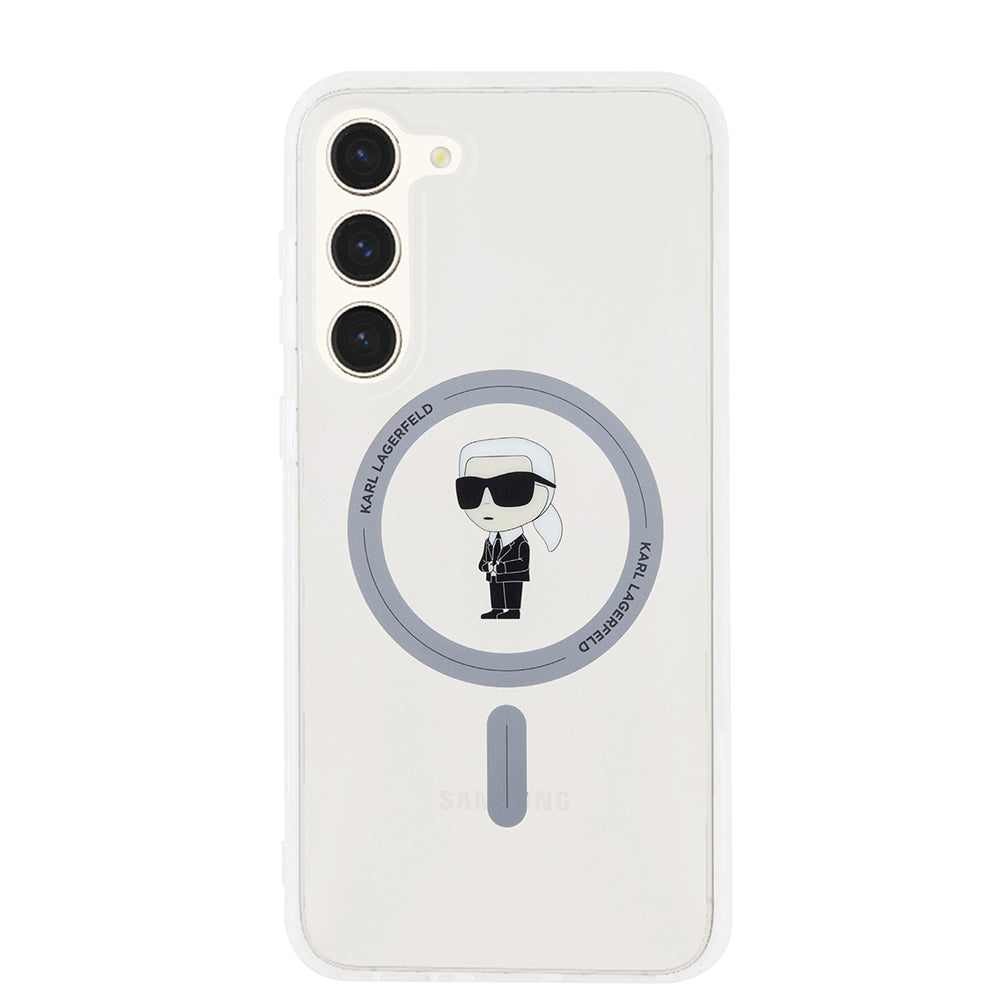 Puzdro MagSafe pre Samsung Galaxy S23+ S916, Karl Lagerfeld, IML Ikonik Karl, Priehľadné