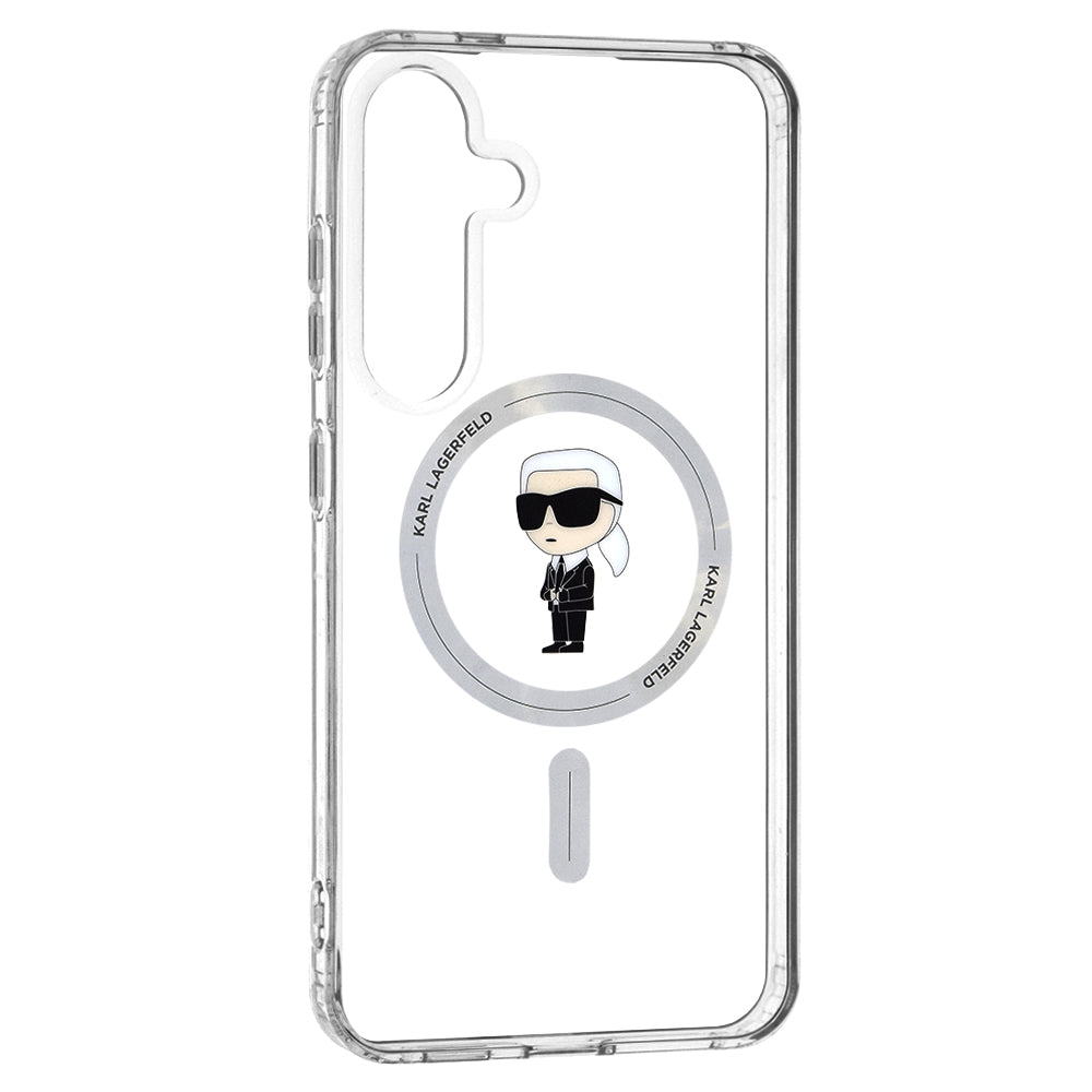 Puzdro MagSafe pre Samsung Galaxy S24+ S926, Karl Lagerfeld, IML Ikonik Karl, Priehľadné
