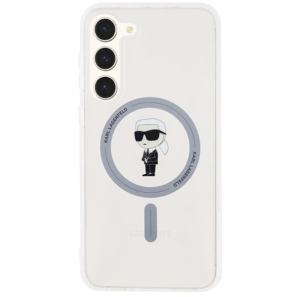 Puzdro MagSafe pre Samsung Galaxy S24+ S926, Karl Lagerfeld, IML Ikonik Karl, Priehľadné