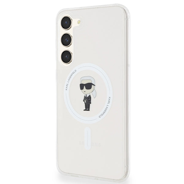 Puzdro MagSafe pre Samsung Galaxy S24+ S926, Karl Lagerfeld, IML Ikonik Karl, Priehľadné