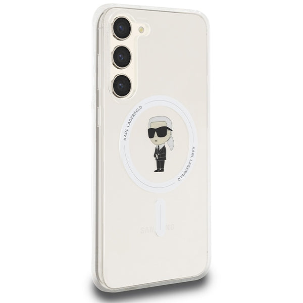 Puzdro MagSafe pre Samsung Galaxy S24+ S926, Karl Lagerfeld, IML Ikonik Karl, Priehľadné