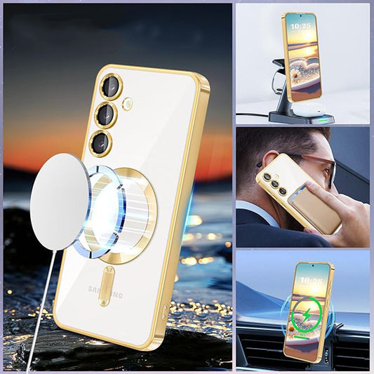 MagSafe puzdro pre Samsung Galaxy S24+ S926, Techsuit, Luxury Crystal, Ružové