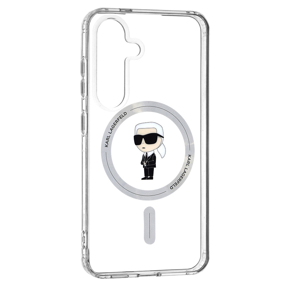 Puzdro MagSafe pre Samsung Galaxy S24 S921, Karl Lagerfeld, IML Ikonik Karl, Priehľadné