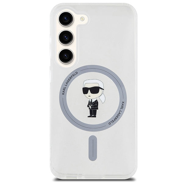 Puzdro MagSafe pre Samsung Galaxy S24 S921, Karl Lagerfeld, IML Ikonik Karl, Priehľadné