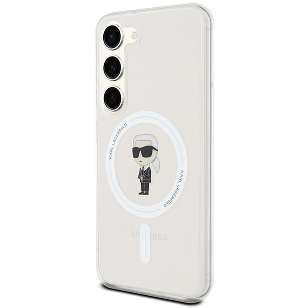 Puzdro MagSafe pre Samsung Galaxy S24 S921, Karl Lagerfeld, IML Ikonik Karl, Priehľadné