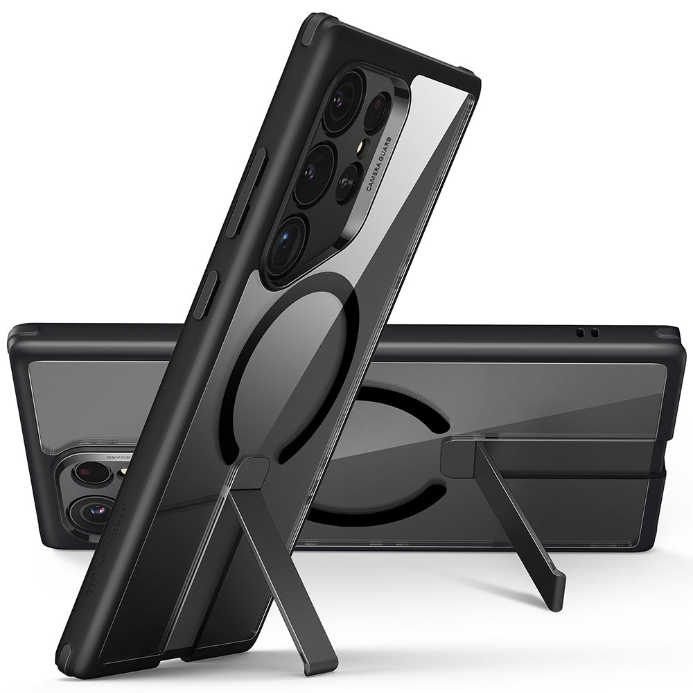 MagSafe Case for Samsung Galaxy S24 Ultra S928, ESR, Boost Flickstand, Black Transparent