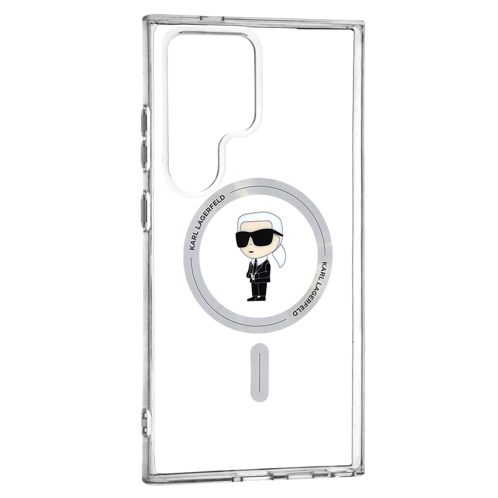 Puzdro MagSafe pre Samsung Galaxy S24 Ultra S928, Karl Lagerfeld, IML Ikonik Karl, Priehľadné