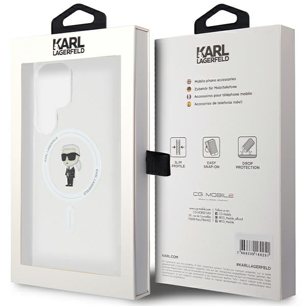 Puzdro MagSafe pre Samsung Galaxy S24 Ultra S928, Karl Lagerfeld, IML Ikonik Karl, Priehľadné