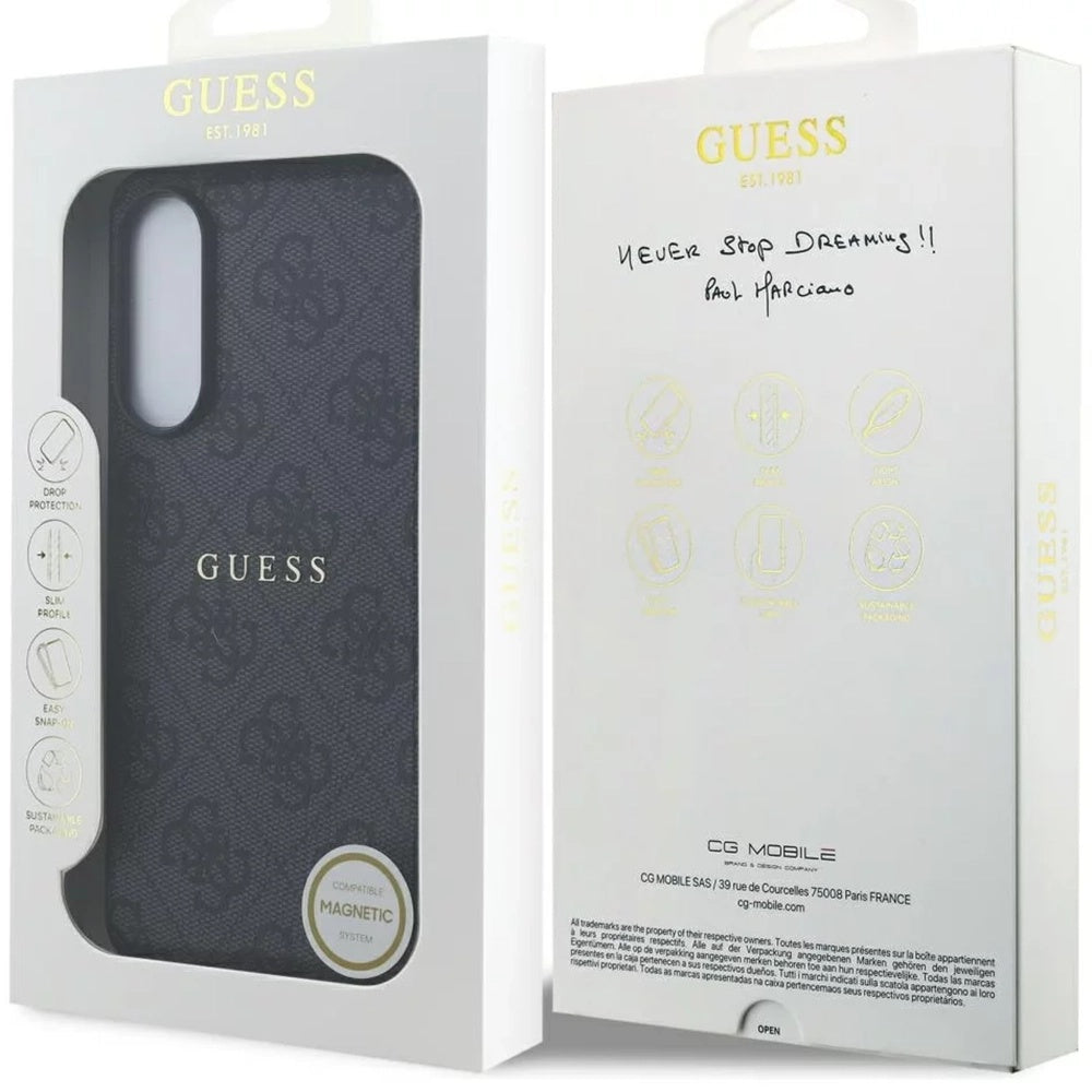 Puzdro MagSafe pre Samsung Galaxy S25 Edge S937, Guess, 4G Ring Classic Logo, Čierne