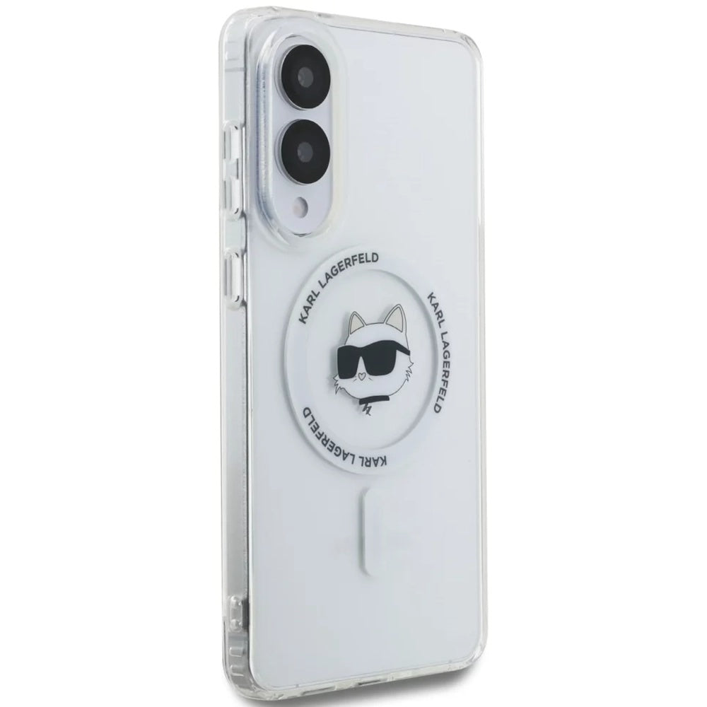 Puzdro MagSafe pre Samsung Galaxy S25 Edge S937, Karl Lagerfeld, IML Choupette's Head, Biela