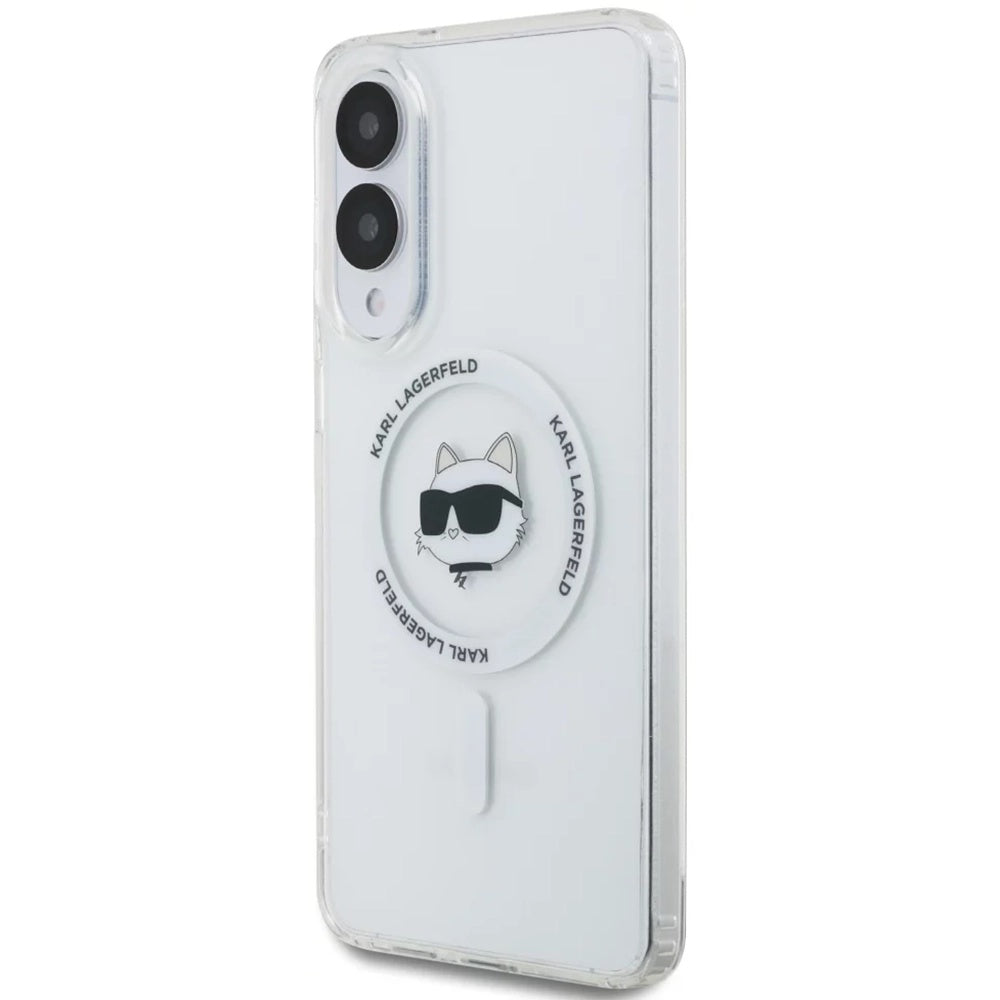 Puzdro MagSafe pre Samsung Galaxy S25 Edge S937, Karl Lagerfeld, IML Choupette's Head, Biela