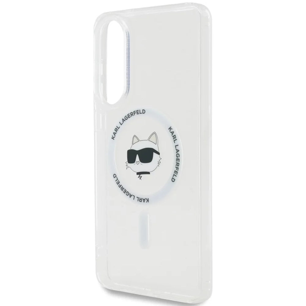 Puzdro MagSafe pre Samsung Galaxy S25 Edge S937, Karl Lagerfeld, IML Choupette's Head, Biela