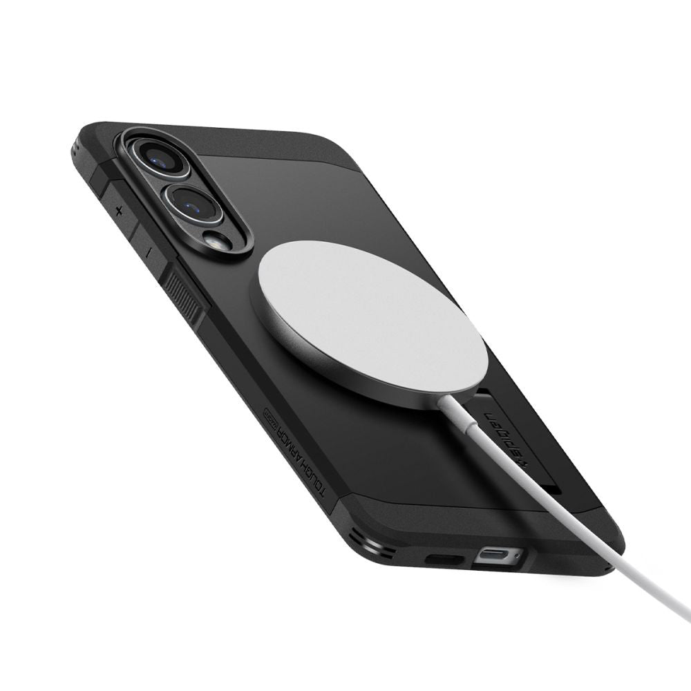 Puzdro MagSafe pre Samsung Galaxy S25 Edge S937, Spigen, Tough Armor, Čierne ACS09422
