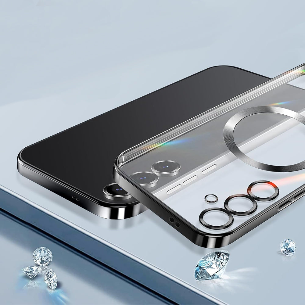 MagSafe puzdro pre Samsung Galaxy S25 FE, Techsuit, Luxury Crystal, Čierne