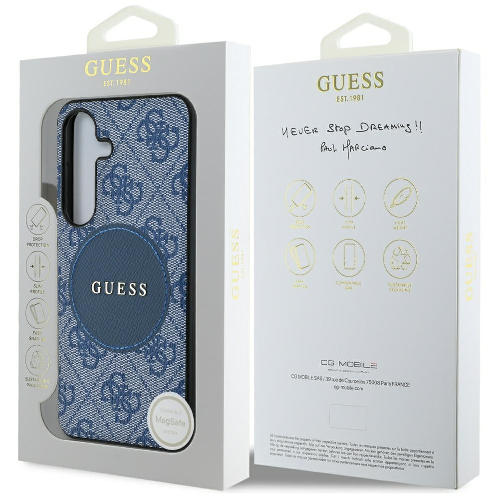 Puzdro MagSafe pre Samsung Galaxy S25+ S936, Guess, 4G Circle Classic Logo, Modrá