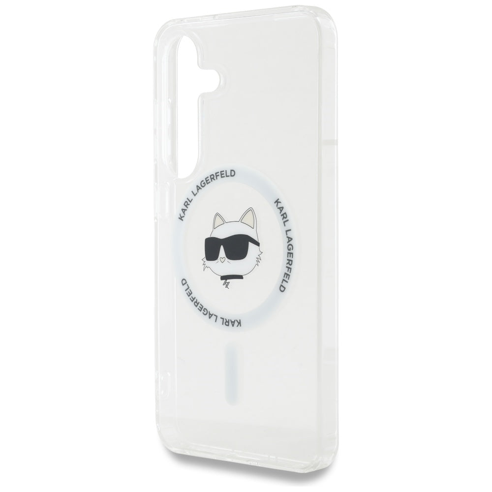 Puzdro MagSafe pre Samsung Galaxy S25+ S936, Karl Lagerfeld, IML Choupette's Head, Biela