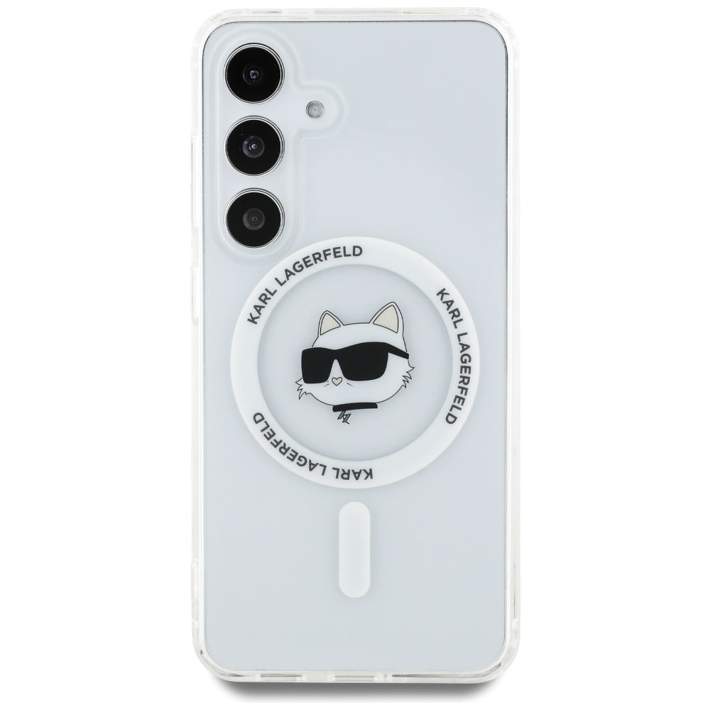 Puzdro MagSafe pre Samsung Galaxy S25+ S936, Karl Lagerfeld, IML Choupette's Head, Biela