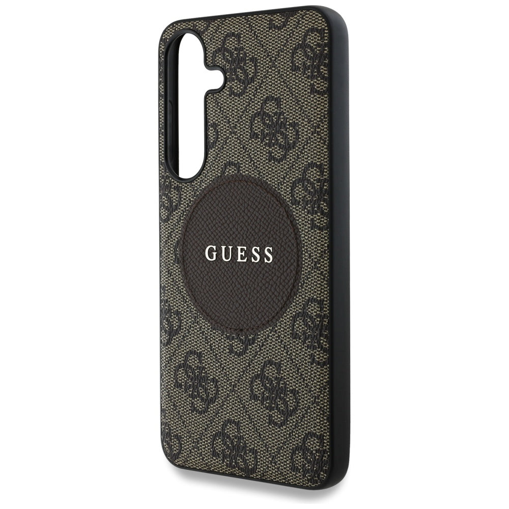 Puzdro MagSafe pre Samsung Galaxy S25 S931, Guess, 4G Circle Classic Logo, Hnedé