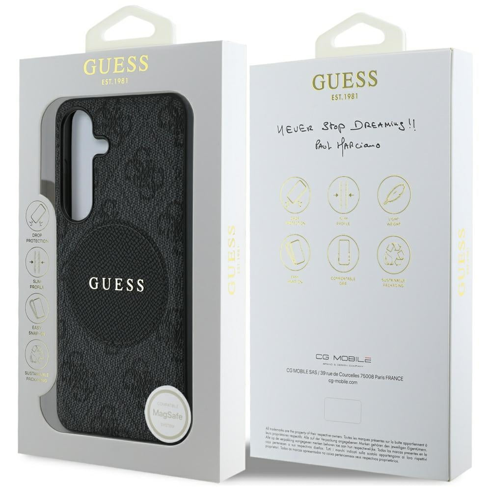 Puzdro MagSafe pre Samsung Galaxy S25 S931, Guess, 4G Circle Classic Logo, Čierne