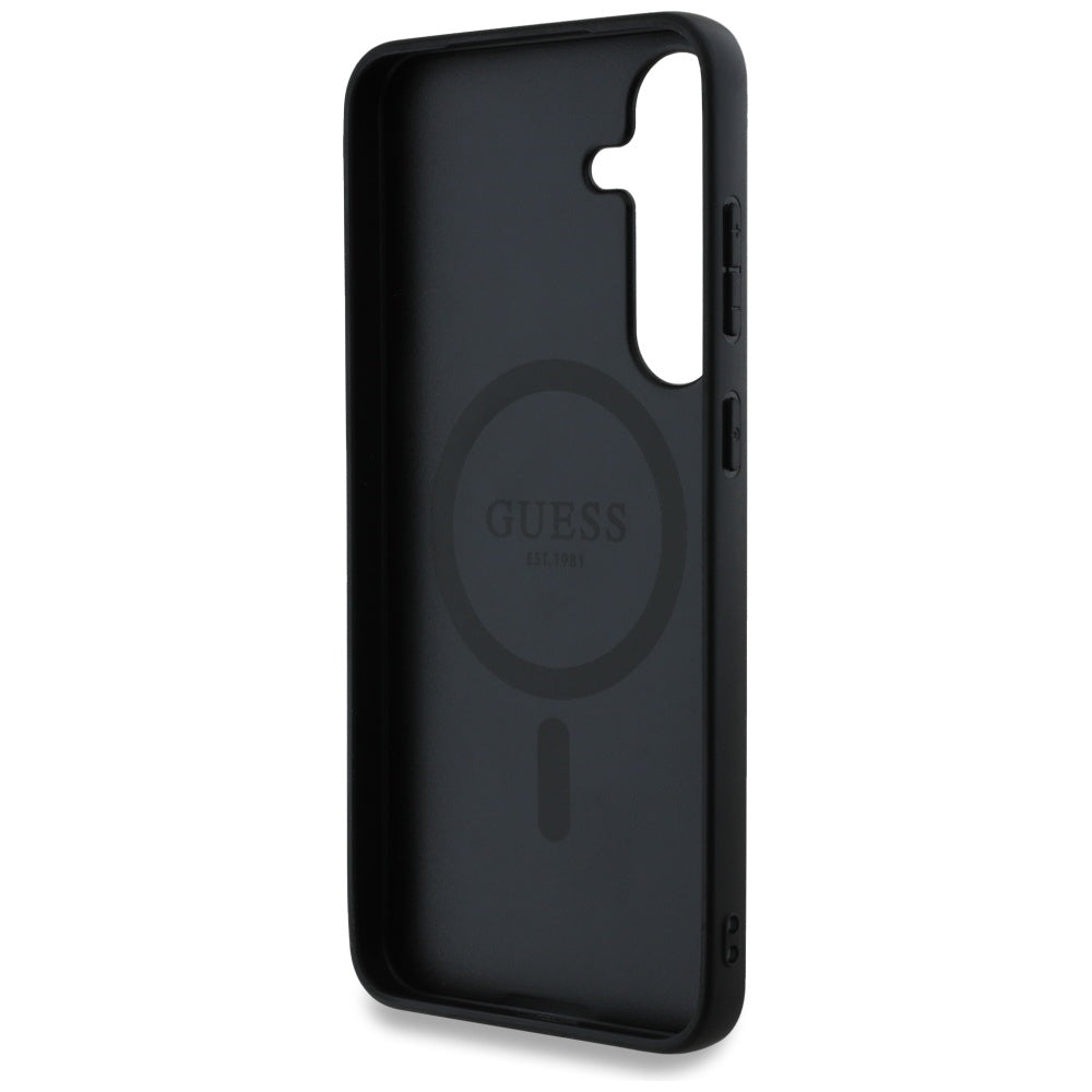 Puzdro MagSafe pre Samsung Galaxy S25 S931, Guess, 4G Ring Classic Logo, Čierne
