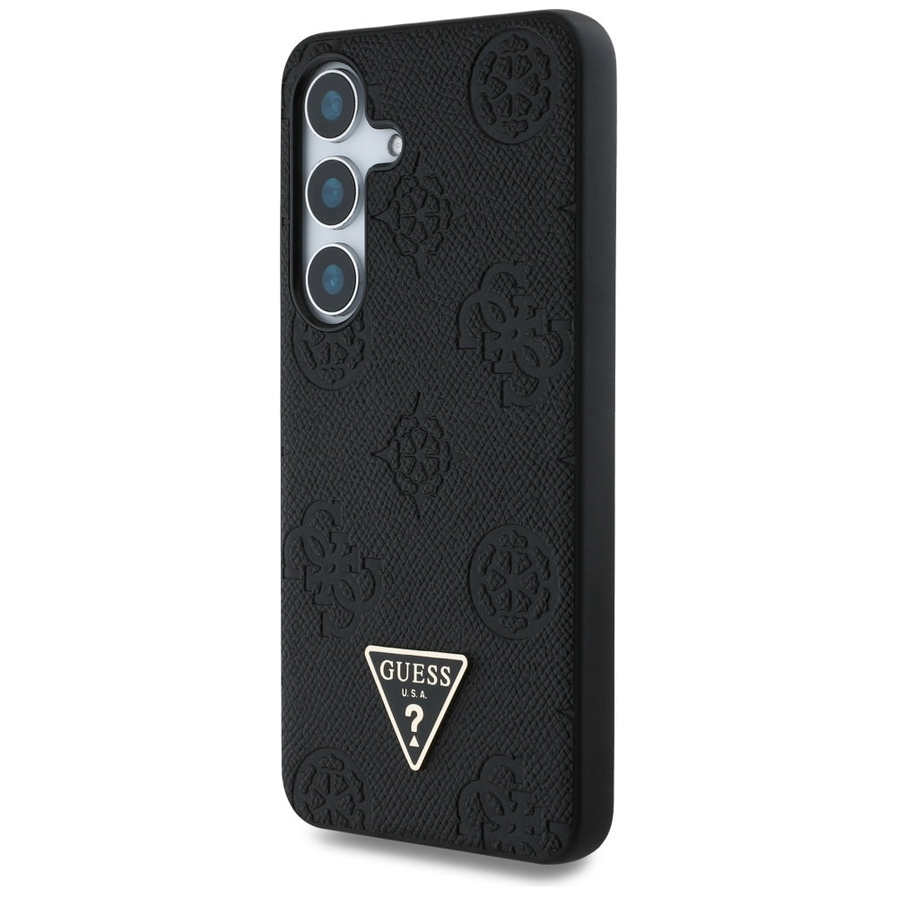 Puzdro MagSafe pre Samsung Galaxy S25 S931, Guess, Peony Grained Hot Stamp Triangle, Čierne