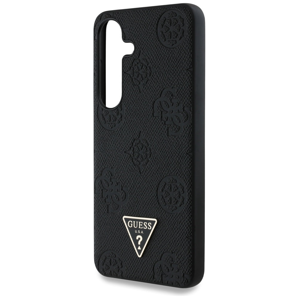 Puzdro MagSafe pre Samsung Galaxy S25 S931, Guess, Peony Grained Hot Stamp Triangle, Čierne